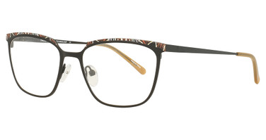 Takumi Eyeglasses TK1277 Black & Mix Patterned Browline/90