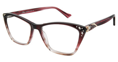 Diva Eyeglasses 5592 BURGANDY FADE - GOLD/044