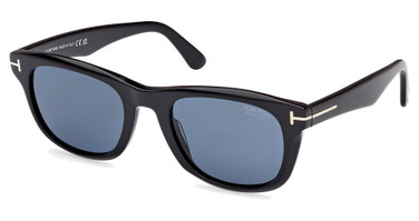 Tom Ford FT1076 shiny black / blue polarized/01M