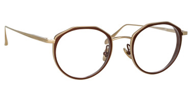 Linda Farrow Eyeglasses LFL1225 CESAR LIGHT GOLD/METALLIC BROWN/003