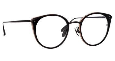 Linda Farrow Eyeglasses LFL1420 NEUSA MATT NICKEL/ROSE GOLD/BLACK/002