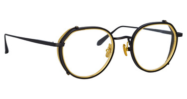 Linda Farrow Eyeglasses LFL1387 FALCON MATT NICKEL/YELLOW GOLD/003