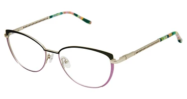 Nicole Miller Eyeglasses MOUETTES OLIVE/PINK/GOLD/C01