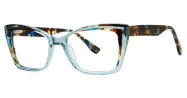 Genevieve Paris Design Eyeglasses ANNETTE Blue Crystal/Tortoise