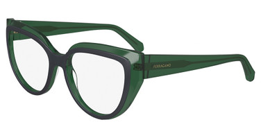 Ferragamo Eyeglasses SF2984 TRANSPARENT GREEN/VIOLET/318