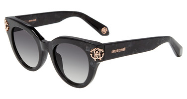 Roberto Cavalli Eyeglasses SRC065M Black w/White Temple 0981