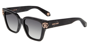 Roberto Cavalli Eyeglasses SRC066M Black w/White Temple 0981