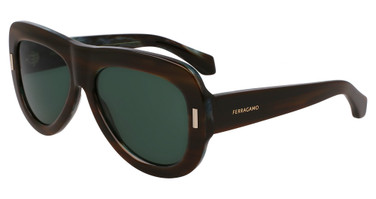 Ferragamo Eyeglasses SF2029SE STRIPED BROWN GREEN/221