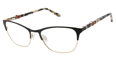 Lulu Guinness Eyeglasses L955 Black / Gold/BLK