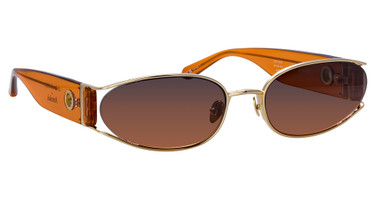 Linda Farrow Eyeglasses LFL1157SAN SHELBY LIGHT GOLD/ ORANGE/ DUSK GRAD/006