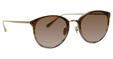 Linda Farrow LFL251S CALTHORPE CRML HRN/ LGHT GLD/ MOCHA GRAD/096