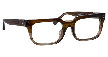 Linda Farrow Eyeglasses LFL1482 YOAN CRML HRN/ LGHT GLD/ BRWN/002