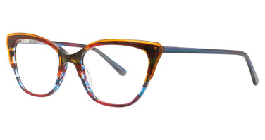 Paradox Eyeglasses P5095 Striped Blue Mix & Clear Bright Brown Top/10