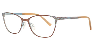 Easyclip Eyeglasses EC683 Copper Brown & L. Blue Trim/10