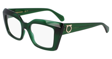 Ferragamo Eyeglasses SF3008 TRANSPARENT GREEN/317