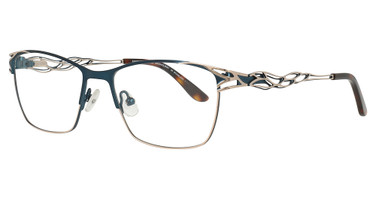 Easyclip Eyeglasses EC703 Teal & Gold/60