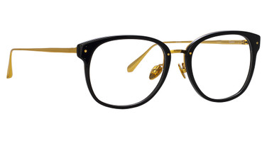 Linda Farrow Eyeglasses LFL1484 CYRUS BLACK/ YELLOW GOLD/ OPTICAL/001