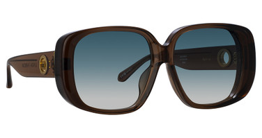 Linda Farrow Eyeglasses LFL1529S ASTRID BROWN/ LIGHT GOLD/ AQUA GRAD/004