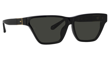 Linda Farrow LFL1466S SKYLER BLACK/ YELLOW GOLD/ GREY/001