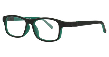 Indii Kids Eyeglasses IN45-SKIP SATIN BLACK/GREEN/C2