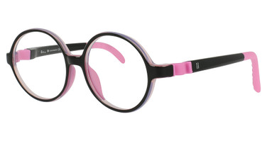 Indii Kids Eyeglasses IN53-DOMINO SC SHINY BLACK/BUBBLEGUM PINK/C1