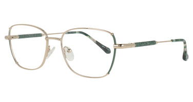Divaldi Eyeglasses DVO8277 GOLD WITH GREEN DESIGN/60