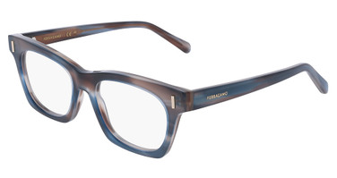 Ferragamo Eyeglasses SF3025 STRIPED SAND BLUE/314