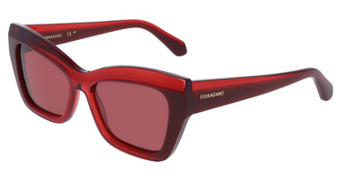Ferragamo Eyeglasses SF2065S TRANSPARENT RED/DARK RED/613