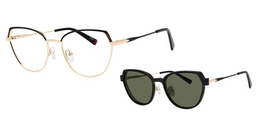 AirMag Eyeglasses AIRMAG A6382 Matte Black Burgundy/Gold/C1