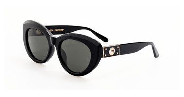 Linda Farrow LFL1551S ANNA BLACK/ YELLOW GOLD/ GREY/001