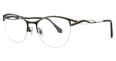 C-ZONE Eyeglasses B2384 Black/White/Rose Gold/C-90
