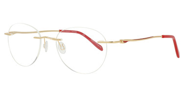 Cote d Azur Eyeglasses CDA-408 Gold / Red/1
