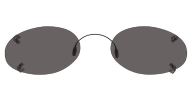 Hilco Eyeglasses Rimless Low Oval Black