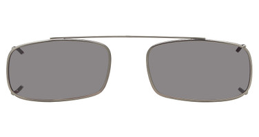 Hilco Eyeglasses Sun Clips, Low Rectangle Pewter