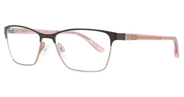 Easyclip Eyeglasses EC455 Satin Dark Brown & Light Pink/10