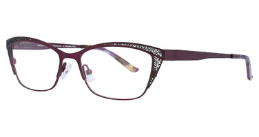 Easyclip Eyeglasses EC458 Plum & Dark Brown/80