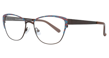 Easyclip Eyeglasses EC482 Satin Brown & Blue & Red & Orange/10
