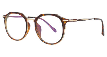 iChill Eyeglasses C7017 Demi Amber & Gold/Dark Brown & Gold/10