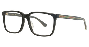 Gucci Eyeglasses GG0385OA BLACK-BLACK-TRANSPARENT/001