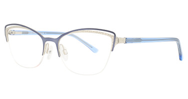 Takumi Eyeglasses TK1124 Satin Blue & Silver / Blue Crystal/50