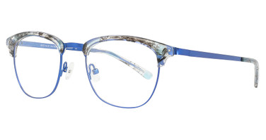 Easyclip Eyeglasses EC544 Matt Blue & Marbled Blue & Crystal / Matt Blue/50