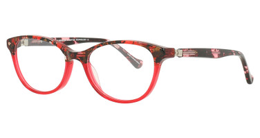 Easyclip Eyeglasses EC568 Red Marbled & Crystal Red/Red Marbled/35