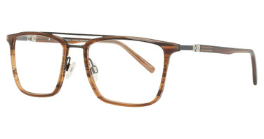 Easyclip Eyeglasses EC606 Striped Brown & Dark Steel / Brown/10