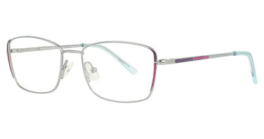 Easyclip Eyeglasses EC607 Shiny Light Blue & Sparkle Purple & Pink/50