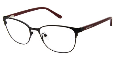 London Fog Eyeglasses LF 605 BLACK BURGUNDY