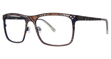 Jhane Barnes Eyeglasses Skew Lines Brown/Blue/BR
