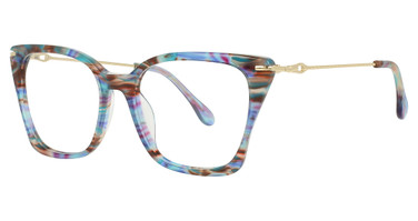 Cafe Lunettes Eyeglasses CB1101 Purple/Brown/Blue Horn/C-1