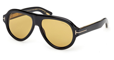 Tom Ford Eyeglasses FT1225 shiny black / brown/01E