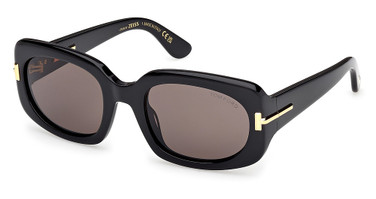 Tom Ford Eyeglasses FT1253 shiny black / smoke/01A