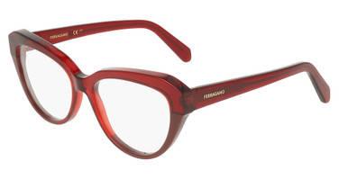 Ferragamo Eyeglasses SF3046 TRANSPARENT BURGUNDY/BURGUNDY/618